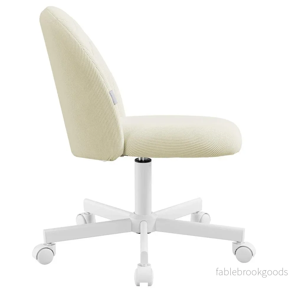Kaptafelstoel - Draaibaar - In Hoogte Verstelbaar - Pluche - Beige - Bild 2
