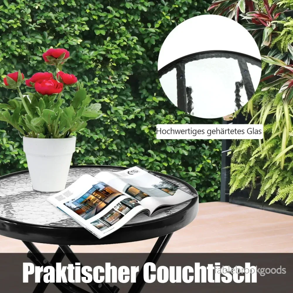 delade – hopfällbara bistroset utomhusgungstolar med bord + – 3 – Blå - Bild 3