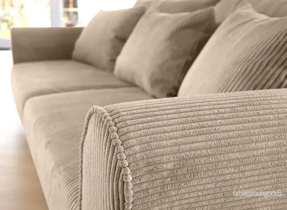 SELMA 4-seater sofa/sofa bed Corduroy, Nougat, removable & washable covers - Bild 2