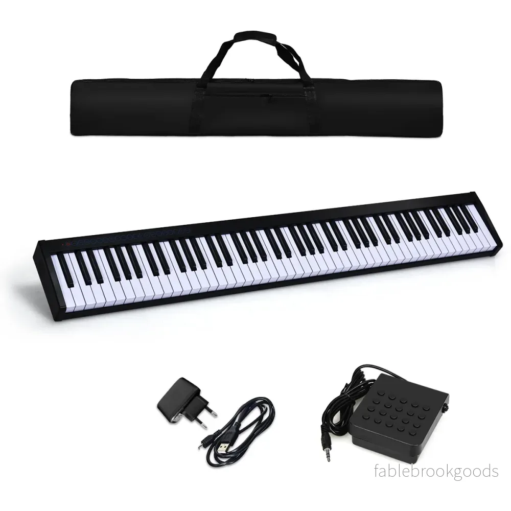 Digitalt – pianotangentbord tangenter Bärbart elektroniskt musikinstrument Barnpiano – 88 – Svart - Bild 3