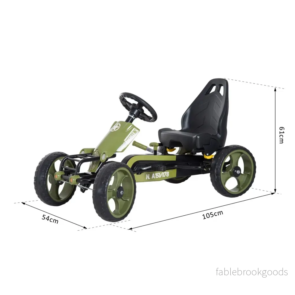 Green Kids Go Kart – Handbroms, justerbar sits, 3+ år - Bild 3