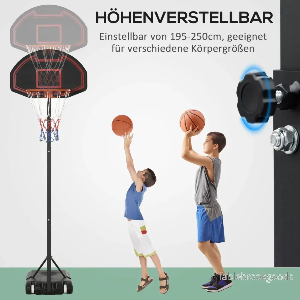 Justerbar utomhusbasketbåge med hjul, 195-250 Cm - Bild 2