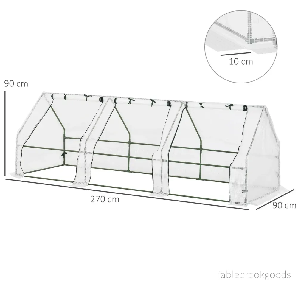 Växthus kall ram för tomater, 270x90x90 cm, Vit - Bild 3