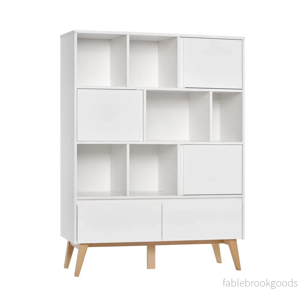 Sara additional door to a wide bookcase, White color - Bild 3