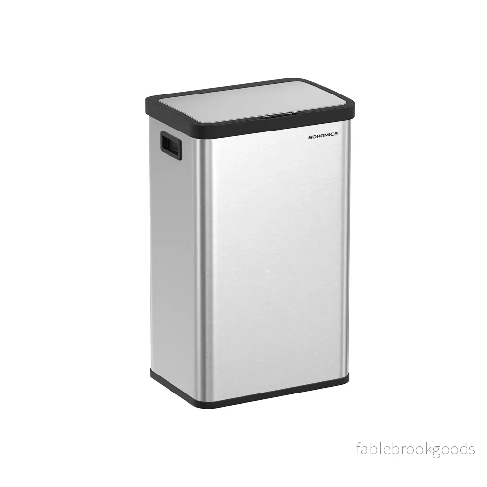 Soptunna med rörelsesensor – Stål – Metallic Silver