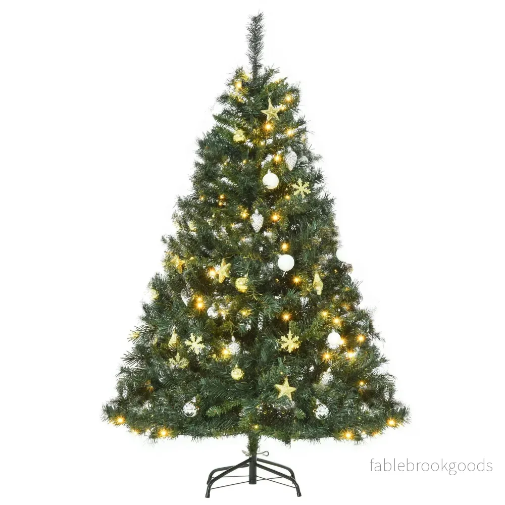 Julgran med 120 LED-ljus, 511 spetsar, 95x150 cm