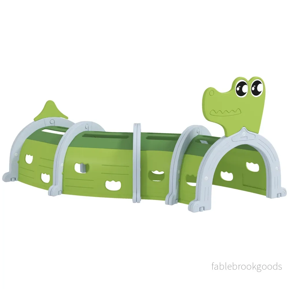 Kids Crawling Tunnel – Crocodile Design, 194 cm, inomhus/utomhusbruk