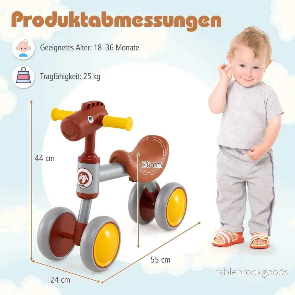 Laufrad – Lärande cykel hjul utan pedaler för barn månader – 4 18-36 – Brun - Bild 2