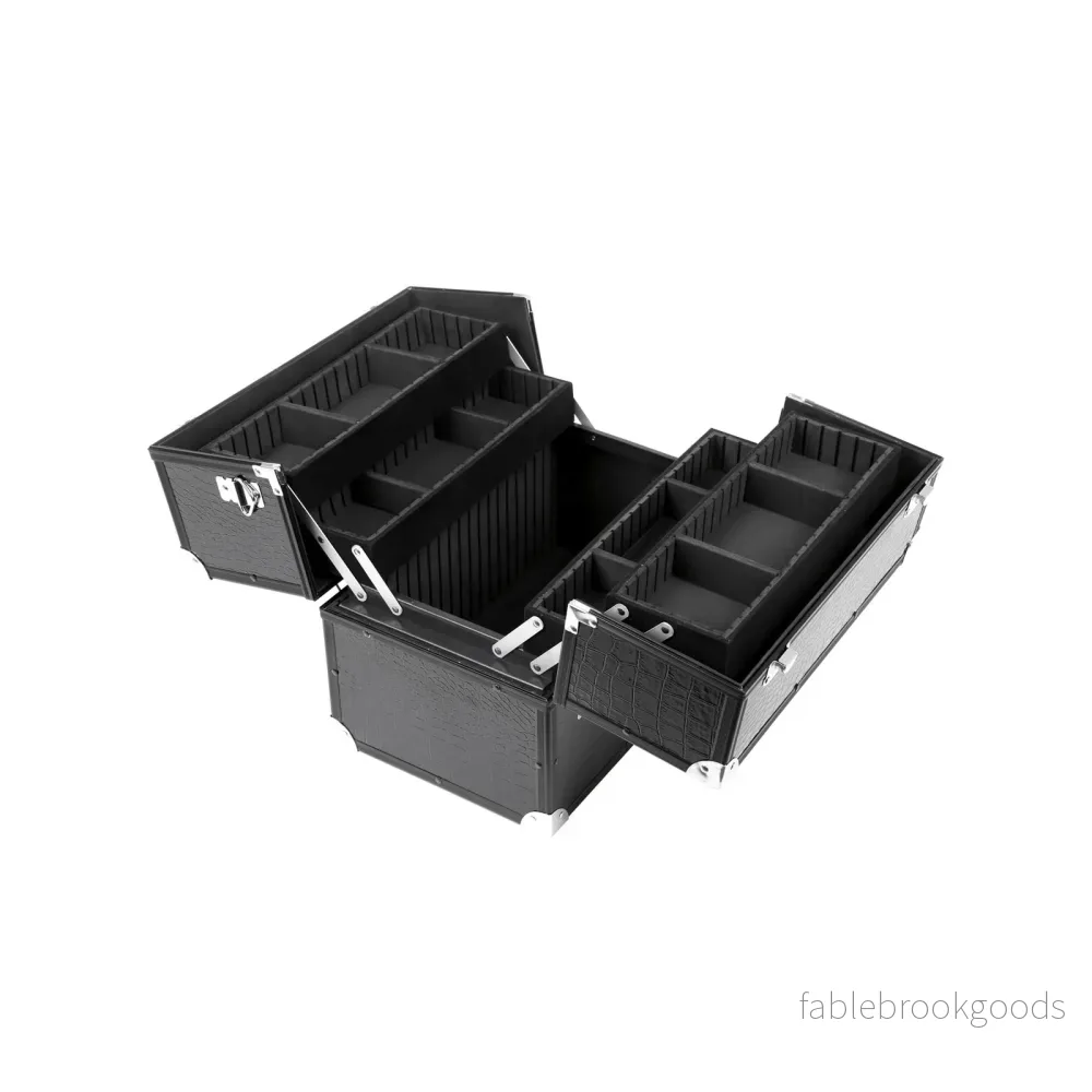 Kosmetikfodral – snygg krokodildesign – svart - Bild 2