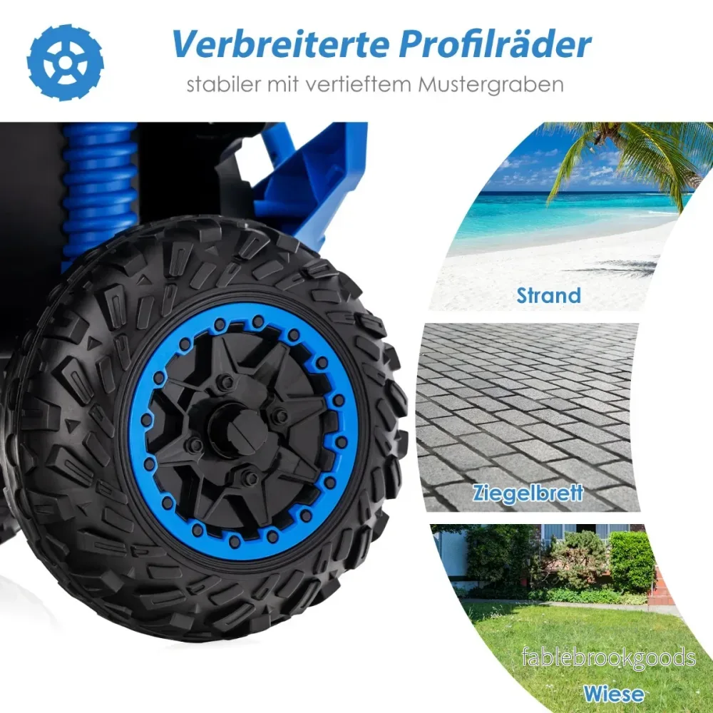 12V – Electric Kids Quad med musikhorn och LED strålkastare Blue – Blå - Bild 3
