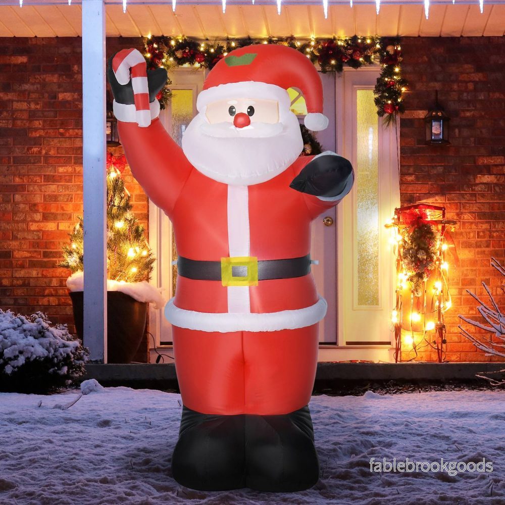 Uppblåsbar jultomte med LED-ljus, 240cm, utomhus - Bild 2