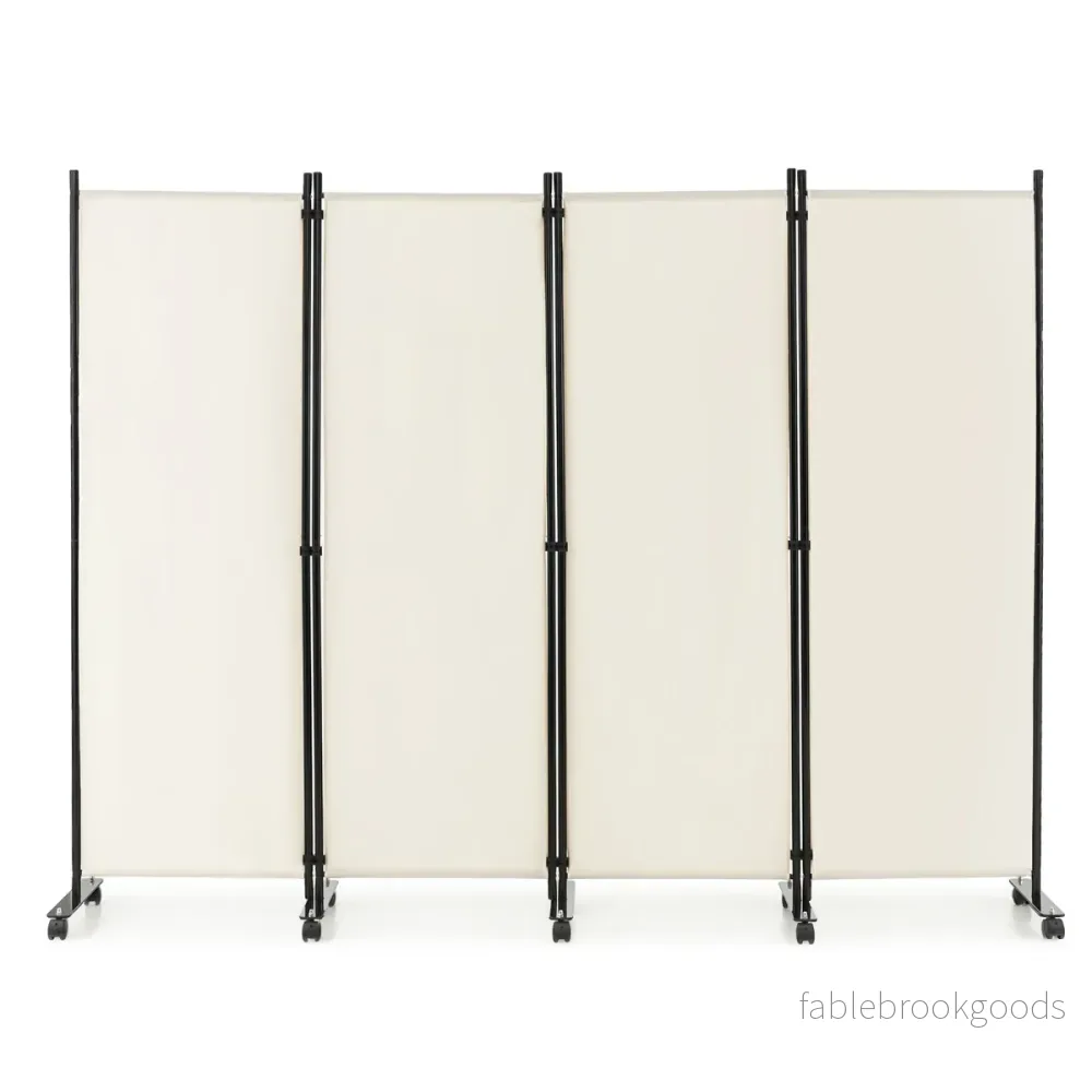Rumsavdelare – med paneler på hjul hög rullbar sekretessskärm – 4 173 cm – Beige