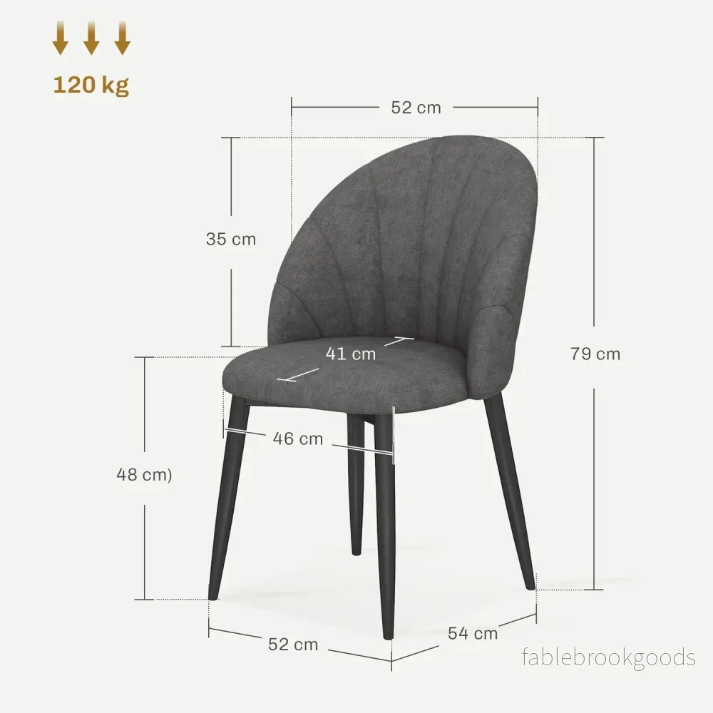 Set med 4 matstolar i sammet, ergonomiska, mörkgrå - Bild 3