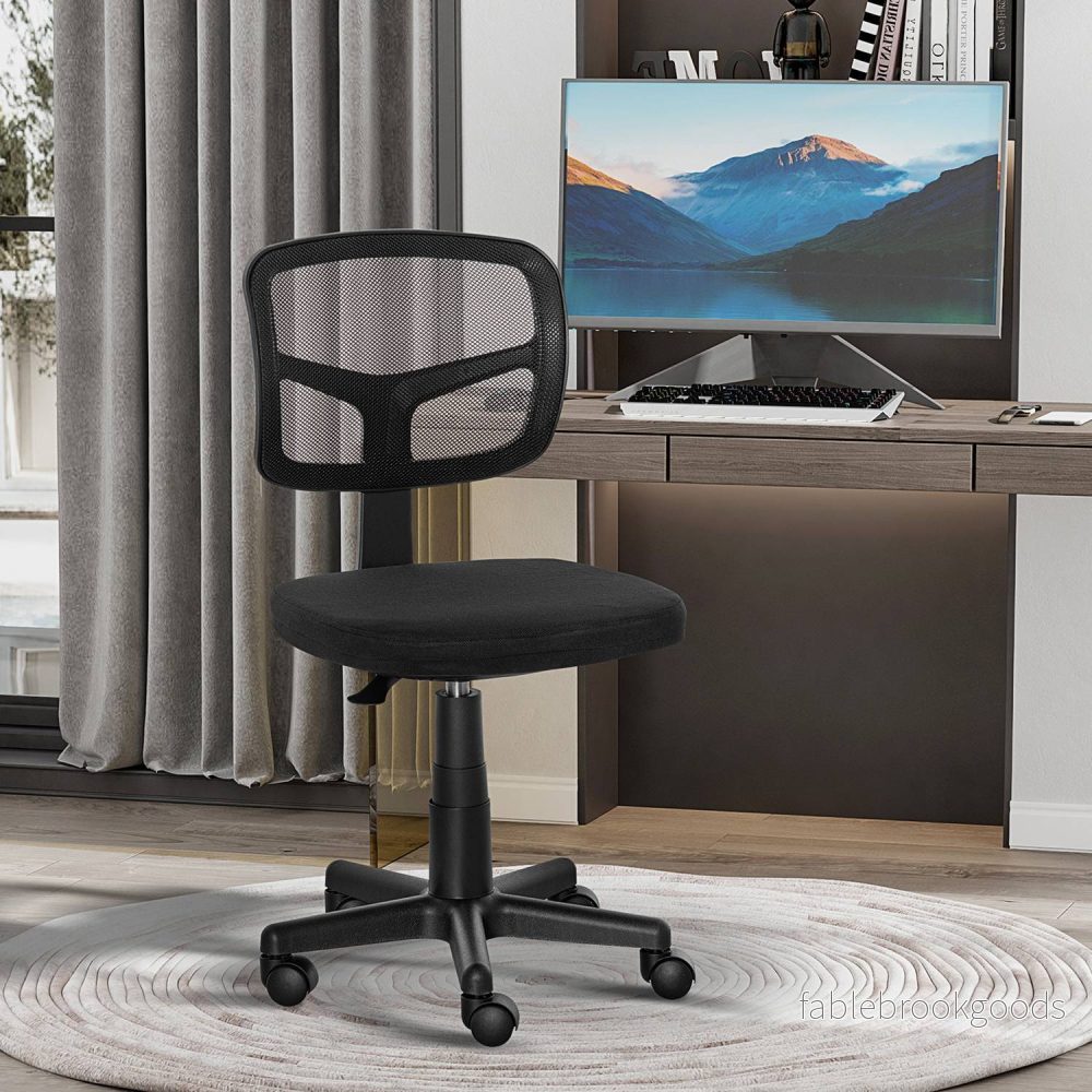 Ergonomisk kontorsstol, justerbar höjd, svart mesh - Bild 2