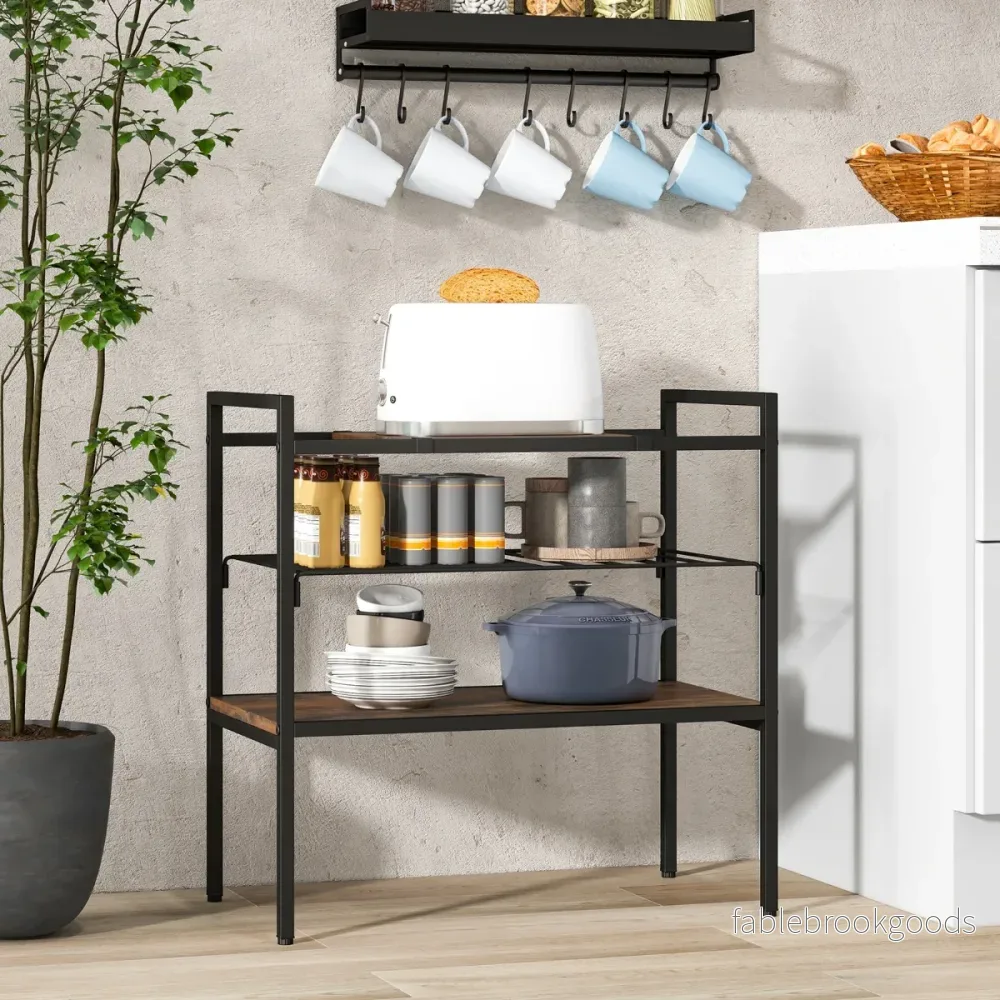 Konsolbord – med hyllor Smalt konsolsidobord Rustikt brunt – 60 x 33,5 x 61 cm – Rustik brun - Bild 2