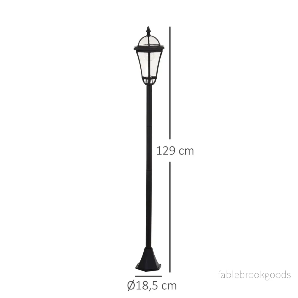 Solar LED Street Light, IP44 Vattentät, Energisnål, Svart - Bild 3