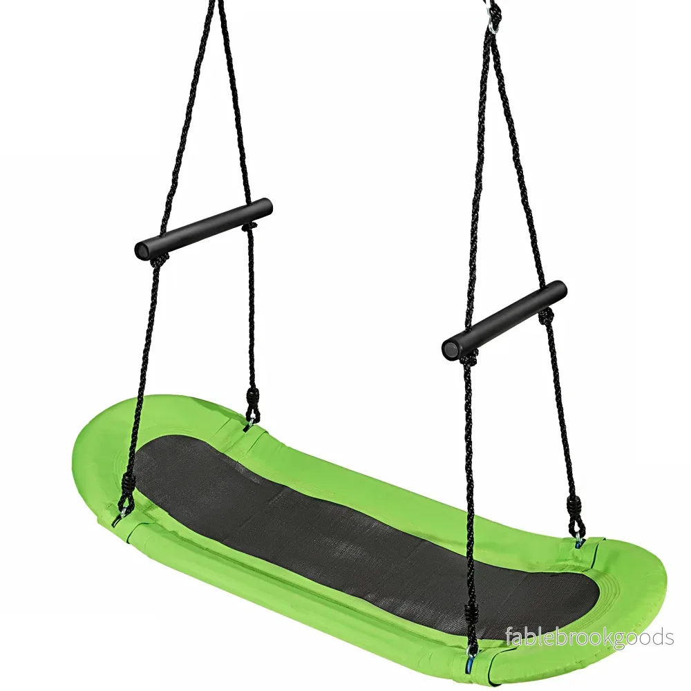 Bogunga – barnträdsgunga med justerbar rephängande – 100-180 cm 123 x 45 cm – Grön - Bild 3
