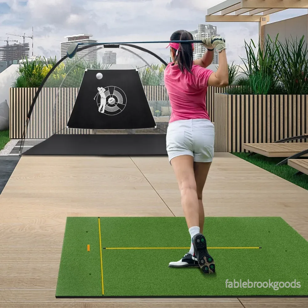 Golfslagmatta – gummi tees och riktpinnar tee positioner Tjocklek – 2 2 6 152 x 117 cm 27 mm – Grön - Bild 2