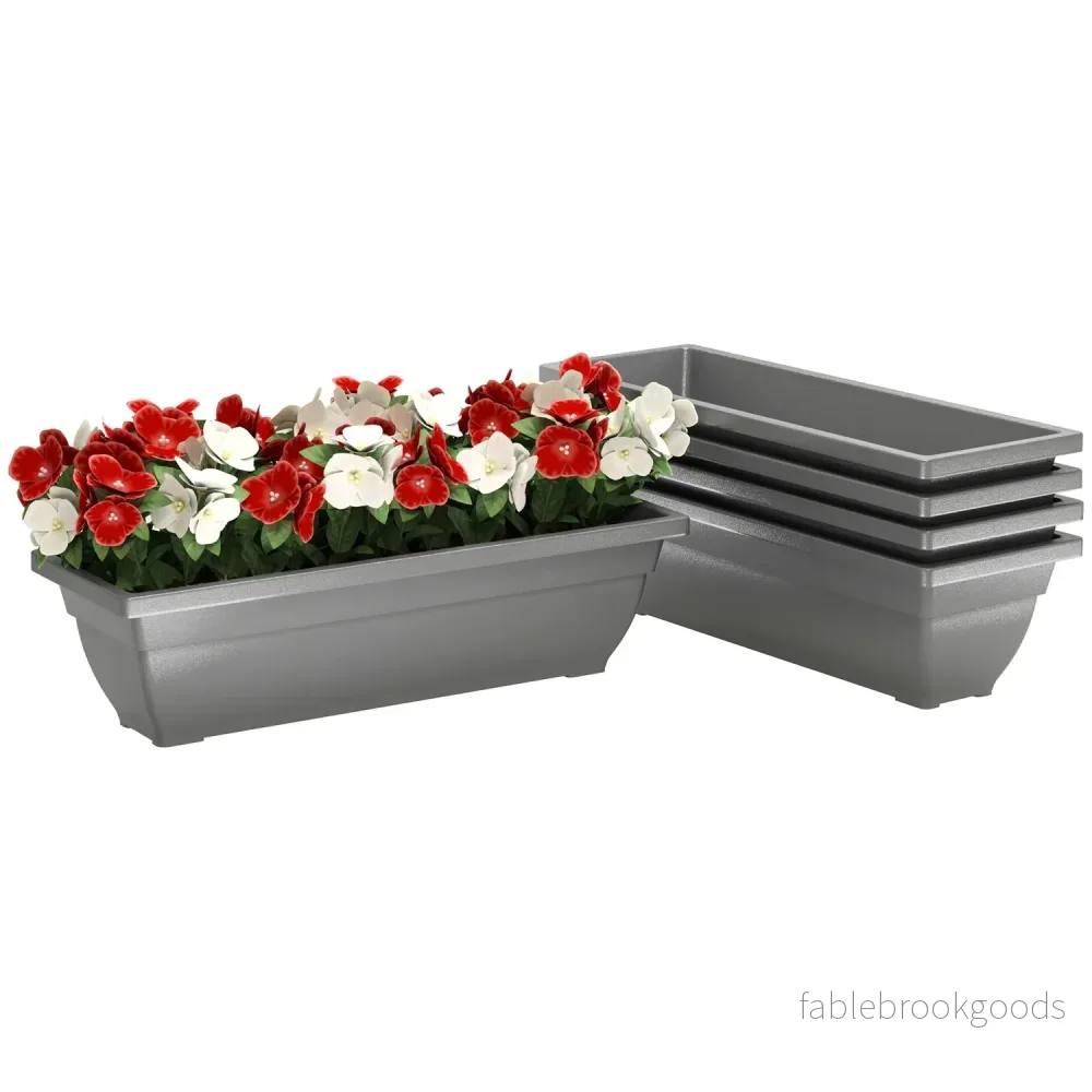 Set med 5 stapelbara väderbeständiga blomkrukor, 59x21x16 cm Set med 5 stapelbara väderbeständiga blomkrukor, 59x21x16 cm