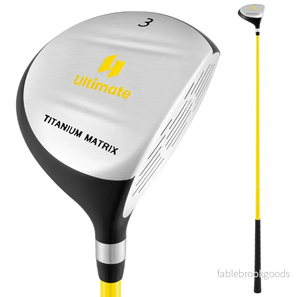 Golf – #3 Fairwayträ för barn med klubbaöverdrag tum grader fiberglass skaft – 34 15 – Gul
