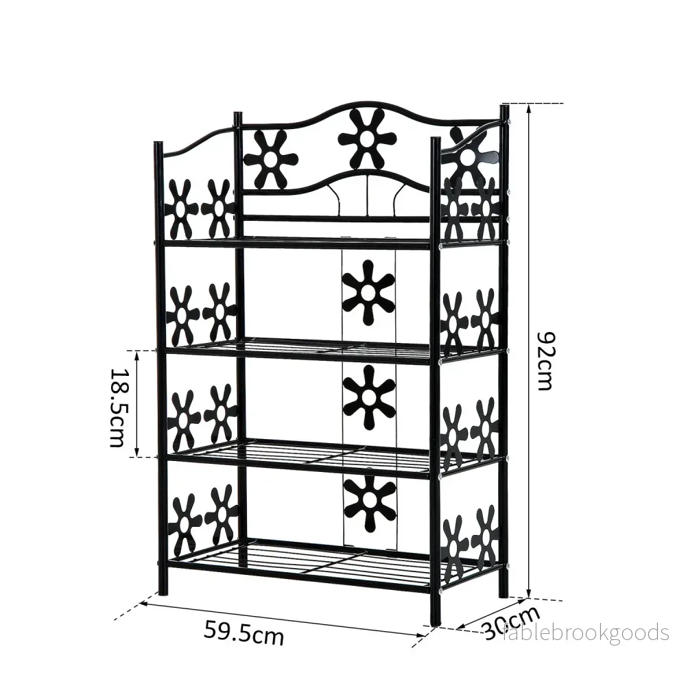 Black Metal Plant Hylla – 4 våningar, 59,5x30x92cm - Bild 3