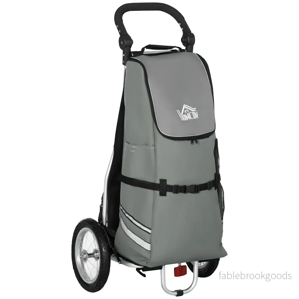 Cykellastvagn och kundvagn, 55L, aluminium, grå Cykellastvagn och kundvagn, 55L, aluminium, grå