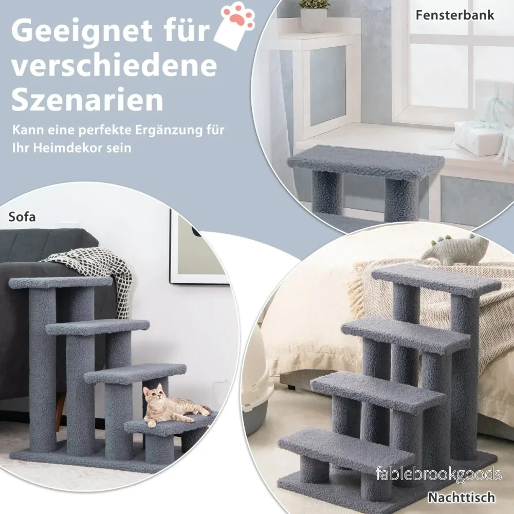 Djurtrappa – Klätterträd Katttrappor för katter upp till – 25 kg 61 x 41 x 60 cm – Grå - Bild 3