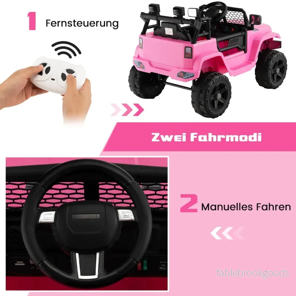 12V – batteridrivet barnfordon Elektriskt med fjärrkontroll – Rosa - Bild 2