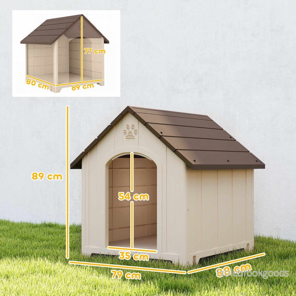 Väderbeständig hundkoja 88 x 79 x 89 cm, upphöjt golv - Bild 3