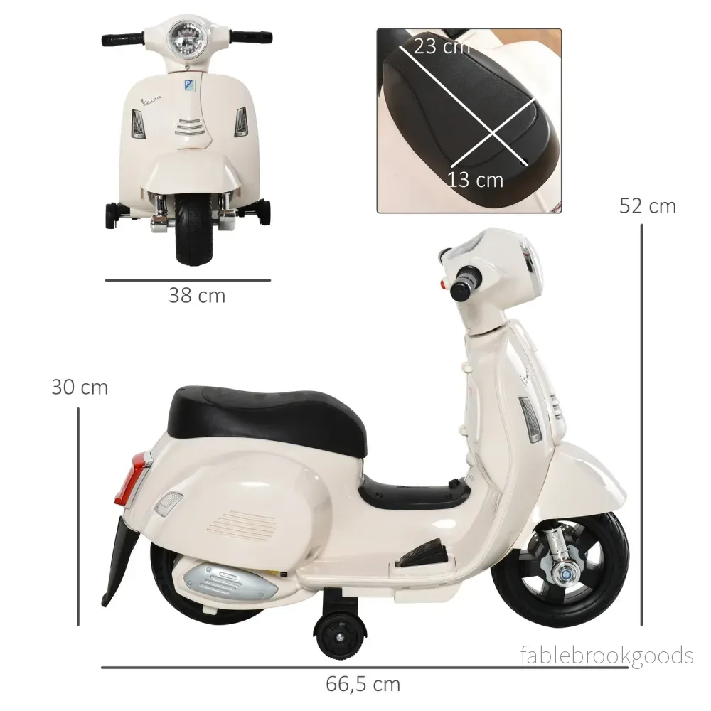 Elektrisk barnmotorcykel, 18-36 månader, LED-lampor, vit - Bild 3