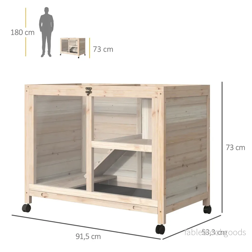 Marsvinsbur 91,5x53,3x73 cm, Vinterfast granträ - Bild 3