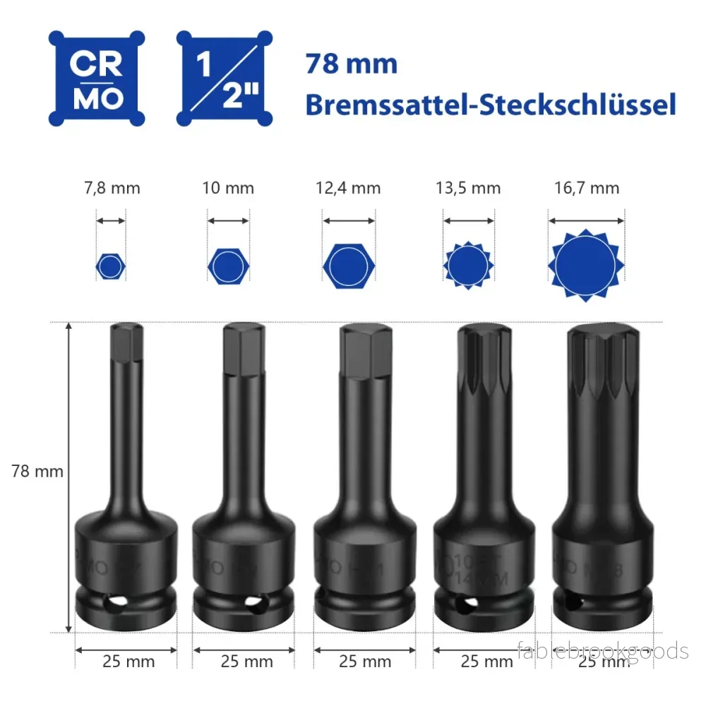 delat – stålhylsset med låda och 1/2" drivnyckelhylsset – 16 – Blå - Bild 2
