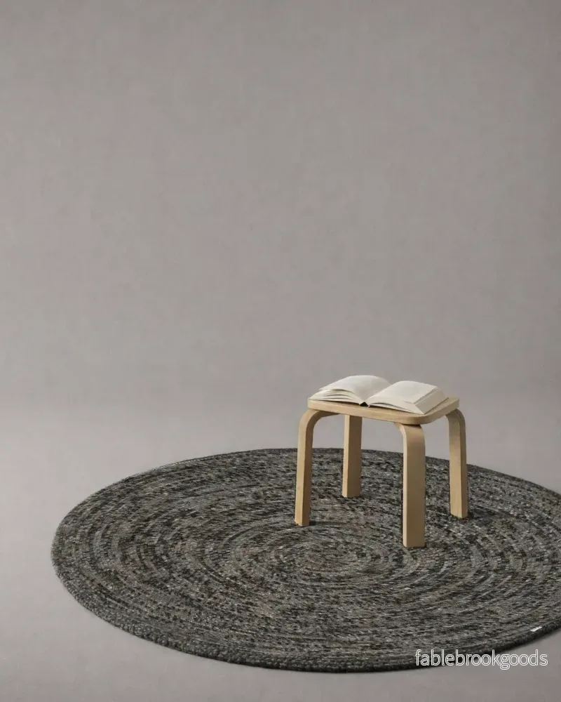 Måttanpassad Matta Merino Grey Melange Rund - Bild 2