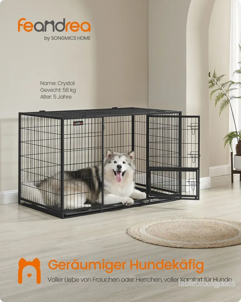 Hundbur – Stål – Heavy duty – bläcksvart - Bild 2