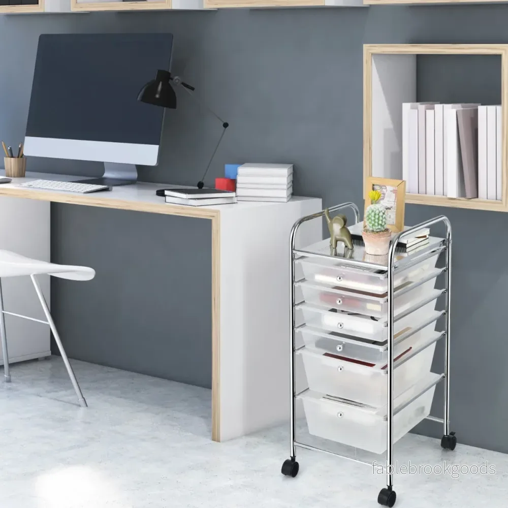 Vagn – med stapelbara lådor och metallram förvaringsyta Transparent – 6 – Genomskinlig - Bild 2