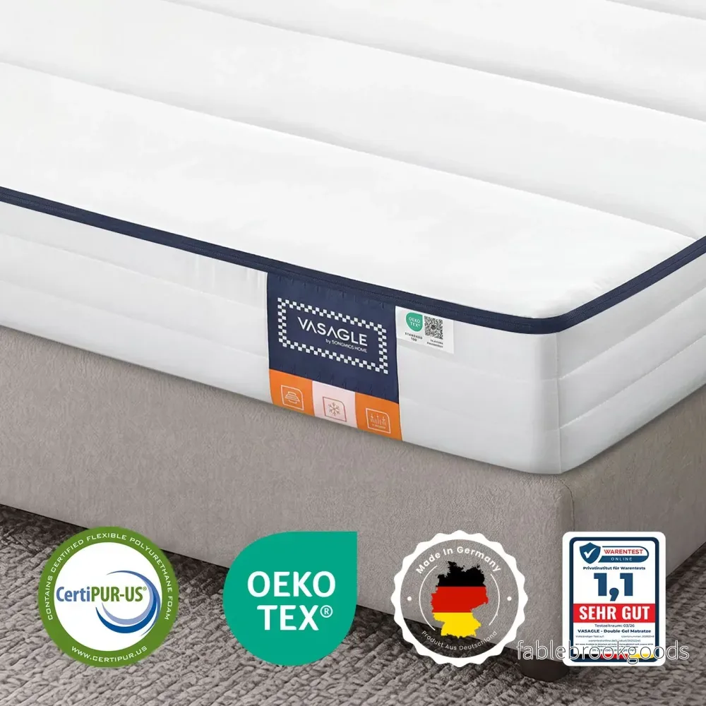 Matras – Eenpersoons – 90 x 200 cm – Gel Traagschuim – Wit Matras – Eenpersoons – 90 x 200 cm – Gel Traagschuim – Wit