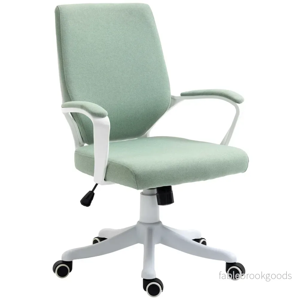 Ergonomisk grön & vit kontorsstol, vippfunktion, 360° vridbar Ergonomisk grön & vit kontorsstol, vippfunktion, 360° vridbar
