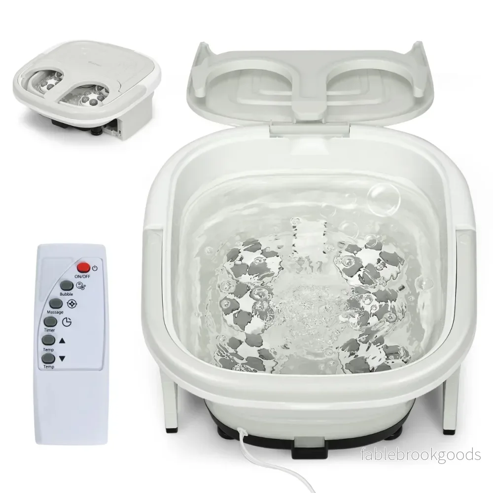 Fotbad – Massager bubbelpool med justerbar värmetemperatur – 42 x 40 x 24 cm – Grå - Bild 2
