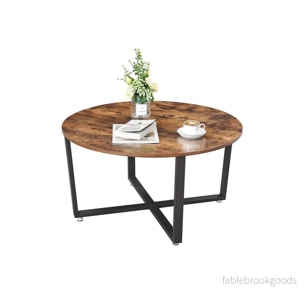 Runt soffbord – Stålstomme – Vintage brun - Bild 2