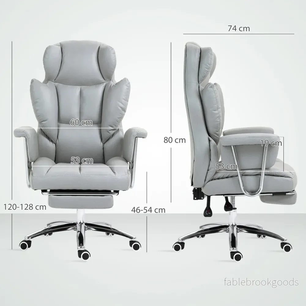 Ergonomisk liggande kontorsstol, justerbar med fotstöd - Bild 3