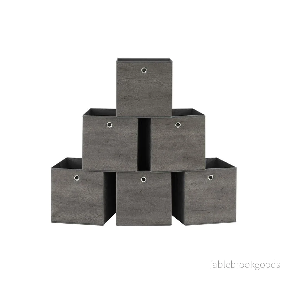 Förvaringsboxar – Hopfällbar design – Set om 6 – Grå Förvaringsboxar – Hopfällbar design – Set om 6 – Grå