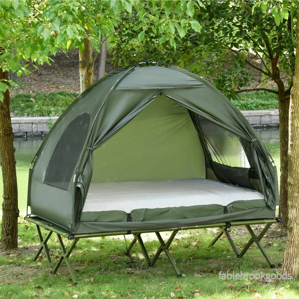 Förhöjt campingkupoltält med luftmadrass, 193 x 136 x 178 cm - Bild 2