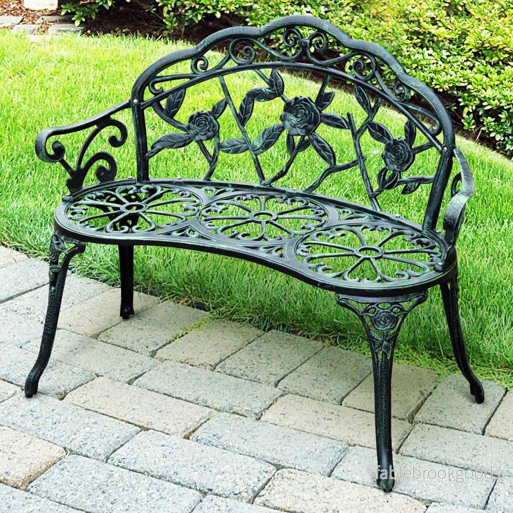 2-sits metall trädgårdsbänk – 100 x 54 x 78 cm - Bild 2