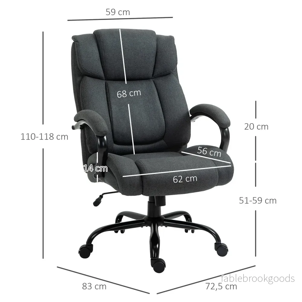 Ergonomisk kontorsstol, vridbar, vadderade armar, 220 kg kapacitet, grå - Bild 3