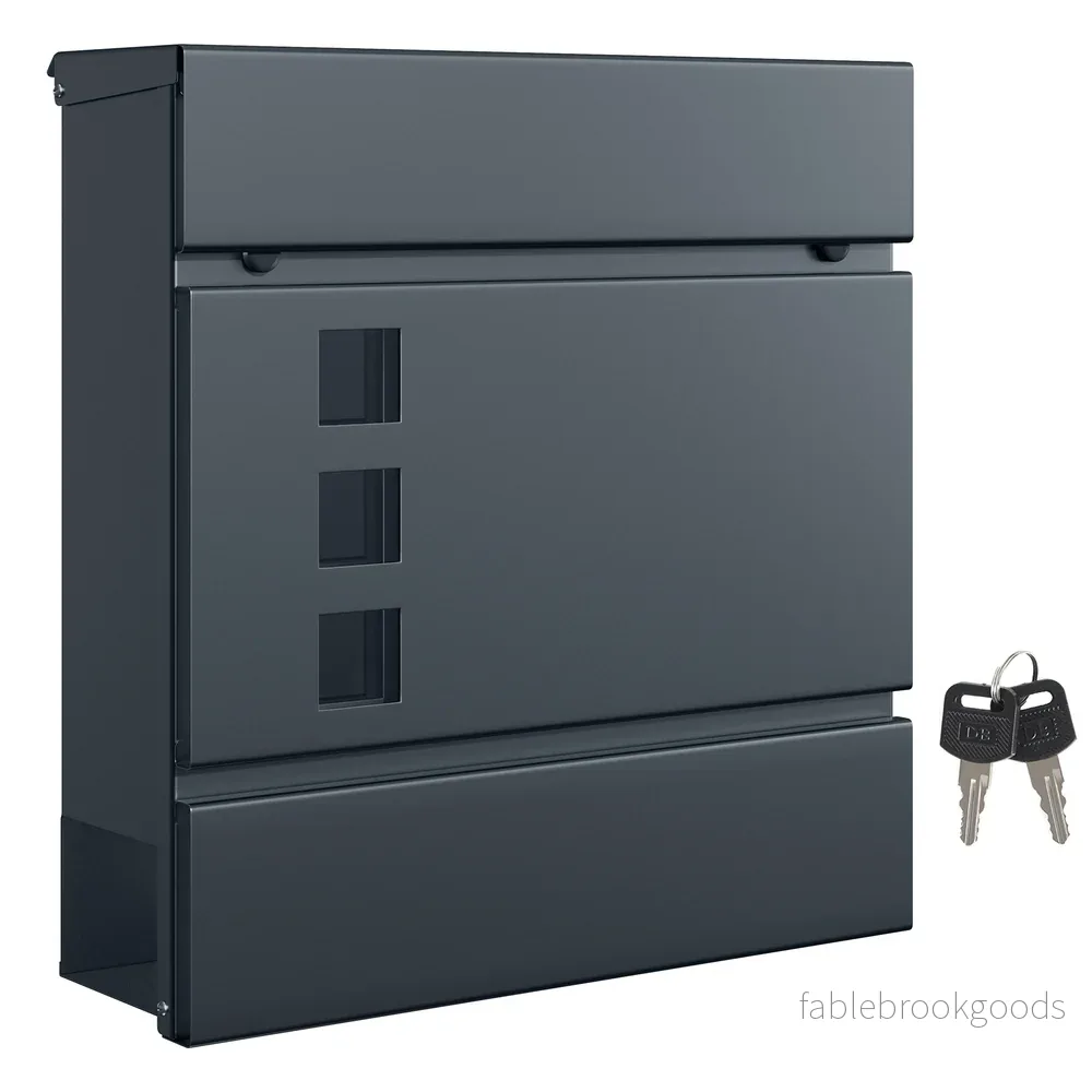 Brievenbus - 9,5 x 29 x 31 cm - Antraciet - Verzinkt staal - 2,3 kg