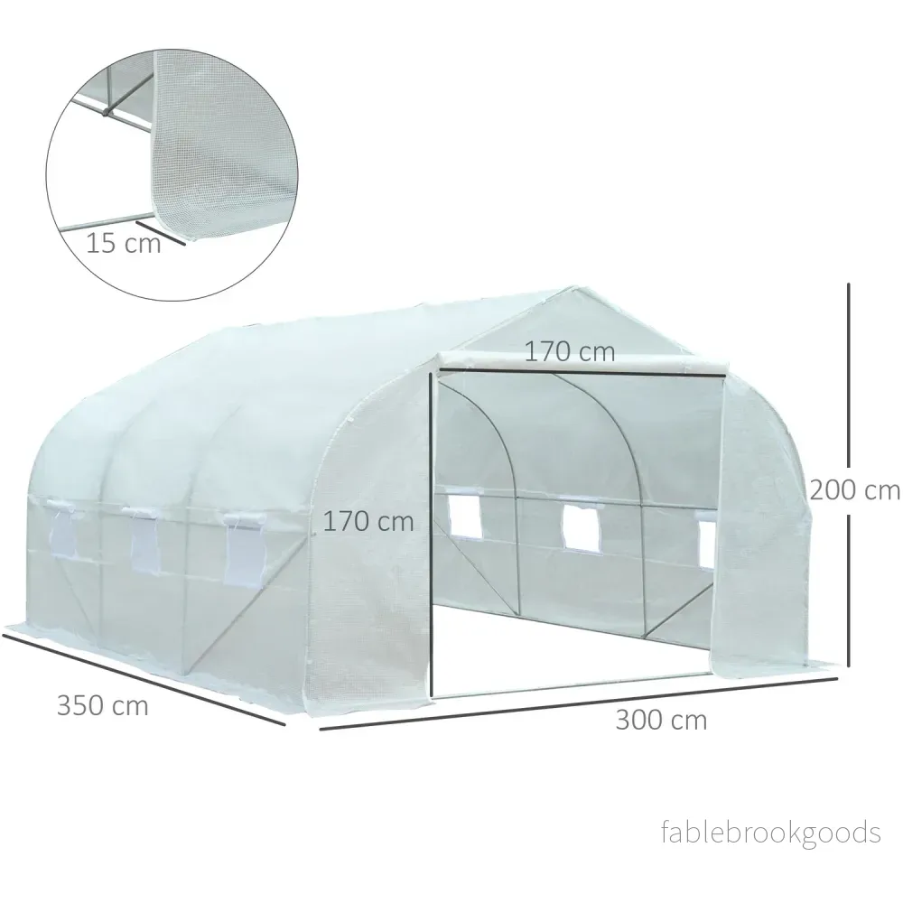 Växthus 3,5x3x3m UV-skyddad, vindtät, metallram - Bild 3