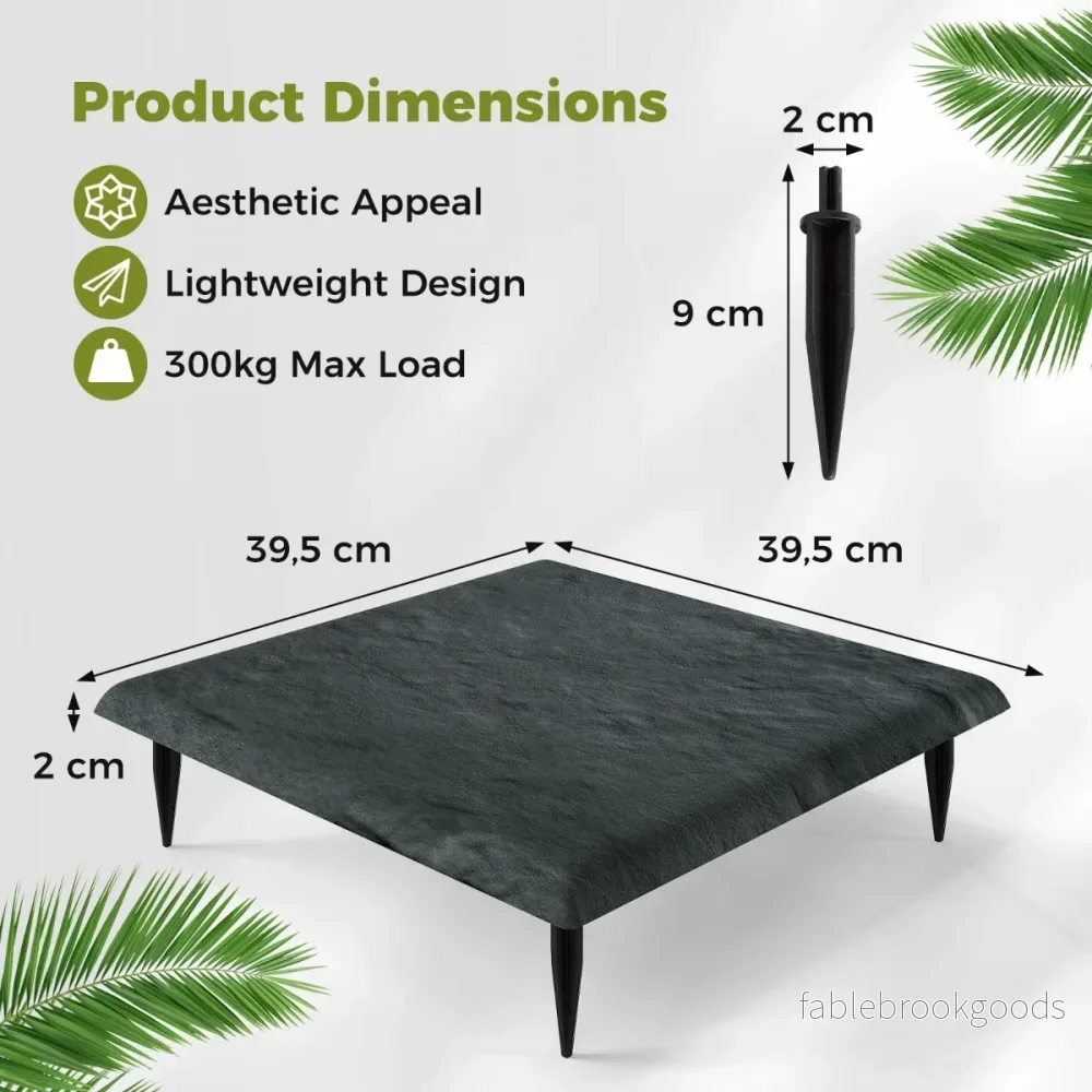 pack – trädgårdsstenar av polypropen för gångvägar, inklusive jordpinnar – 16 64 39,5 x 39,5 cm – Grå - Bild 2