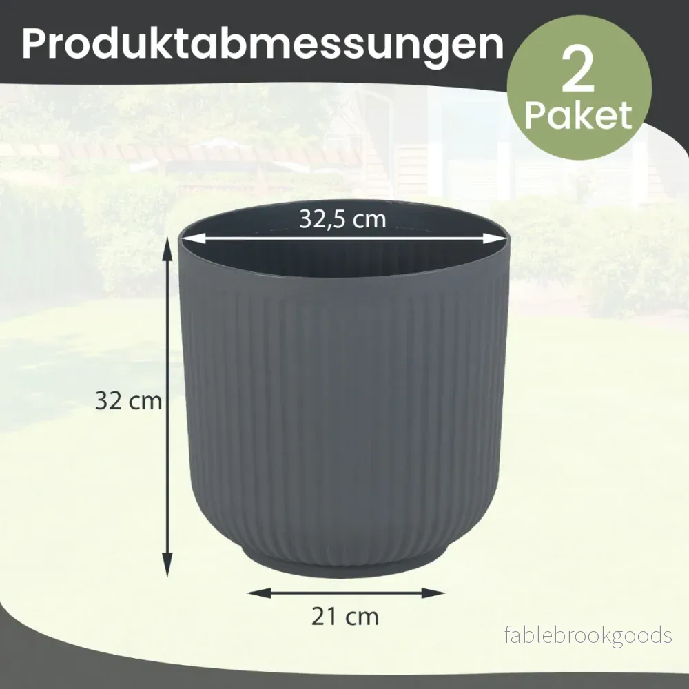stycken – planteringskärl med dräneringshål Dekorativa blomkrukor – 2 – Grå - Bild 2