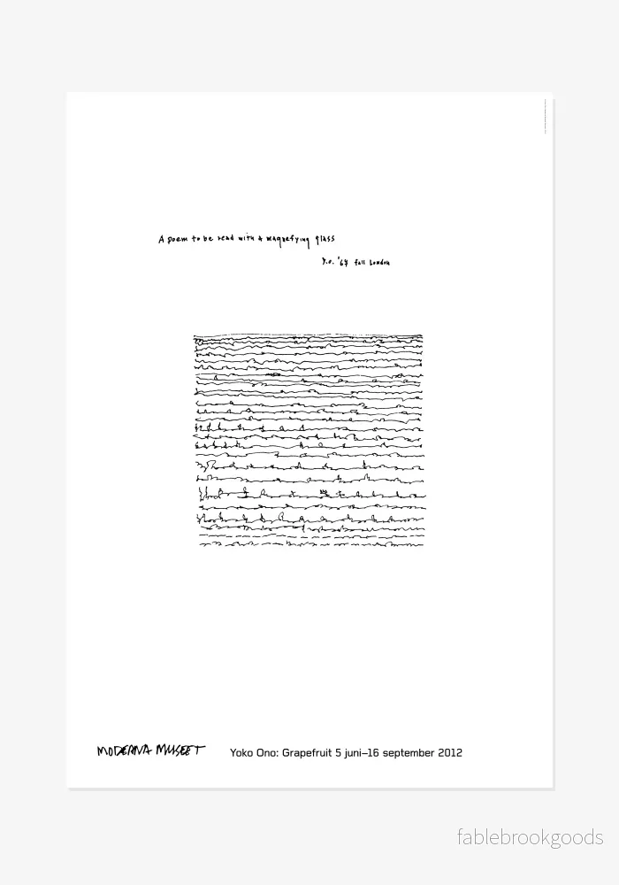 Poster, Yoko Ono, A poem to be read with a magnifying glass Poster, Yoko Ono, A poem to be read with a magnifying glass