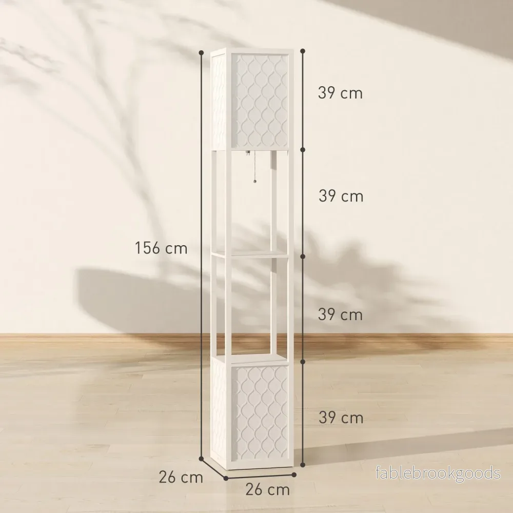 Modern golvlampa med hyllor, dragkedja, svart/vit - Bild 3